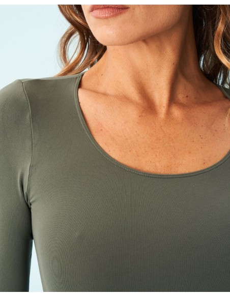 Maglia manica ¾ Scollo A Madonna Verde Militare