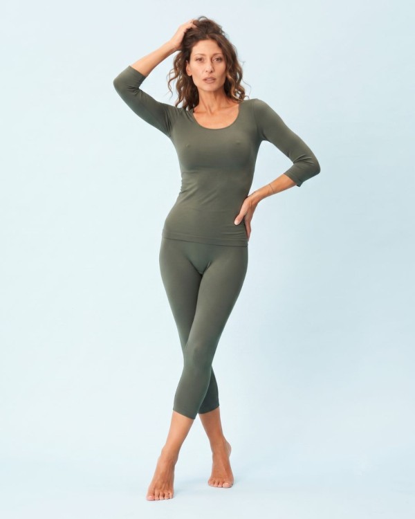 Maglia manica ¾ Scollo A Madonna Verde Militare