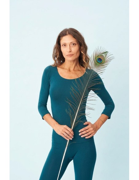 Maglia manica ¾ Scollo A Madonna Pavone