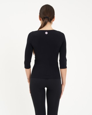 Maglia manica ¾ Scollo A Madonna Nero 2