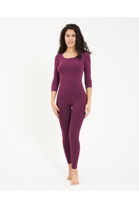 Maglia manica ¾ Scollo A Madonna Melanzana Maglia manica ¾ Scollo A Madonna Melanzana