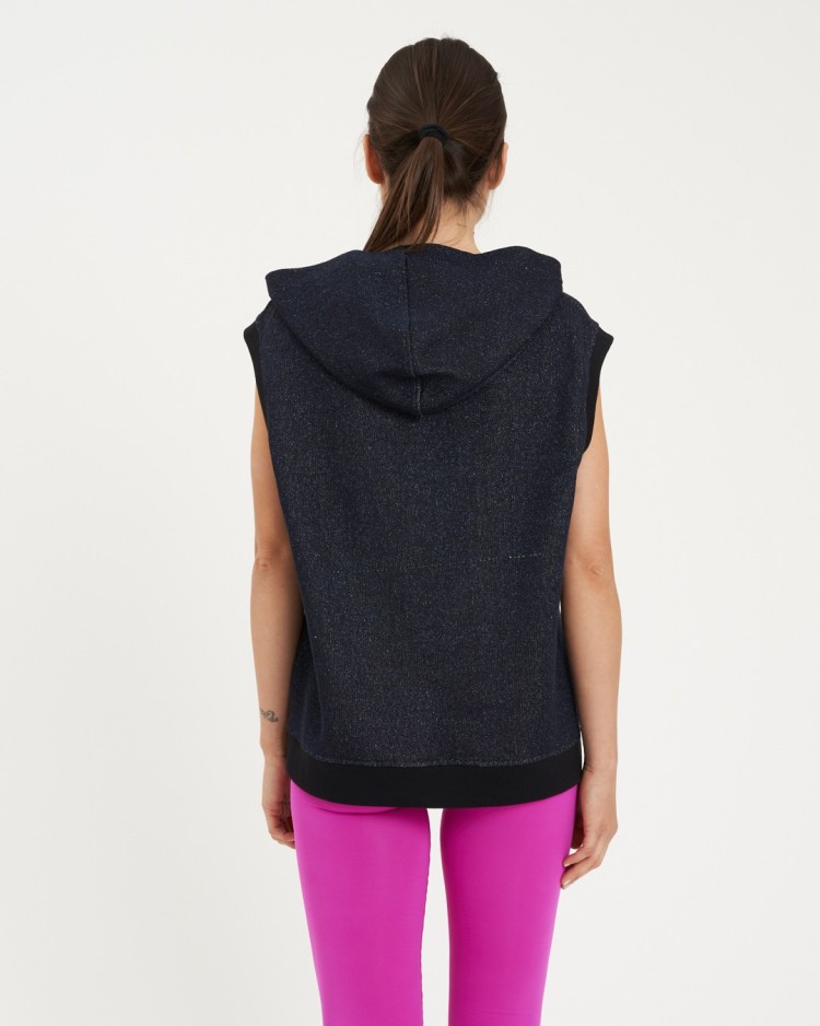 Felpa Smanicata Blu con lurex