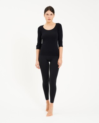 Maglia manica ¾ Scollo A Madonna Nero