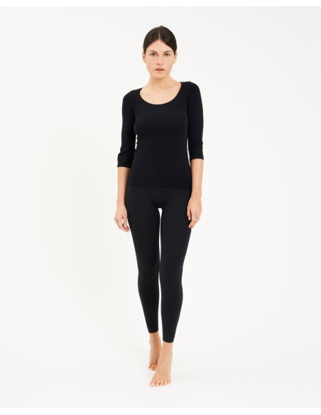 Maglia manica ¾ Scollo A Madonna Nero Maglia manica ¾ Scollo A Madonna Nero