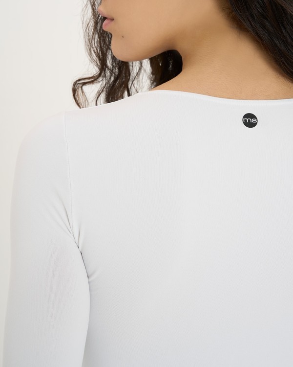 Maglia manica ¾ Scollo A Madonna Bianco