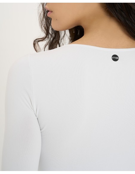 Maglia manica ¾ Scollo A Madonna Bianco Maglia manica ¾ Scollo A Madonna Bianco
