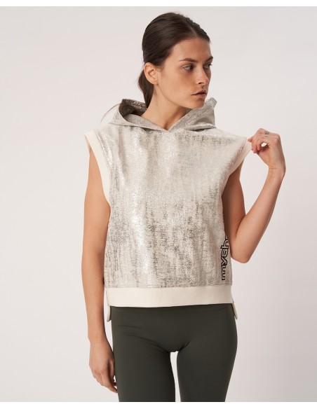 Felpa Smanicata Grigio e Silver