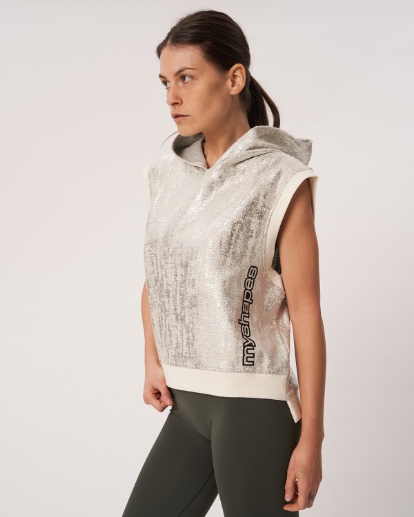 Felpa Smanicata Grigio e Silver