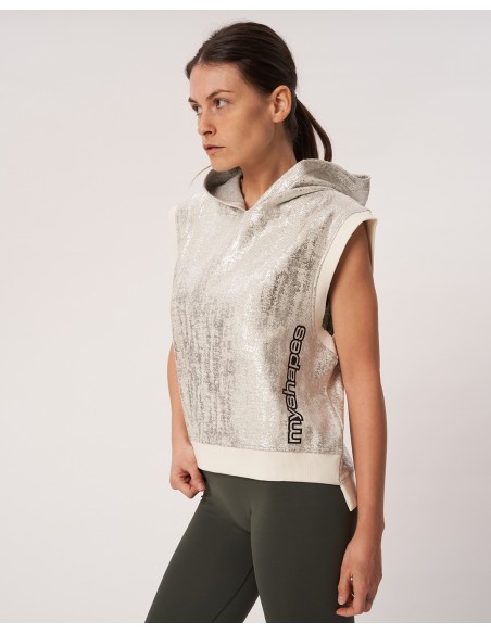 Felpa Smanicata Grigio e Silver